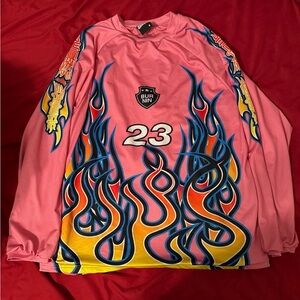 Burnin pink flames jersey
